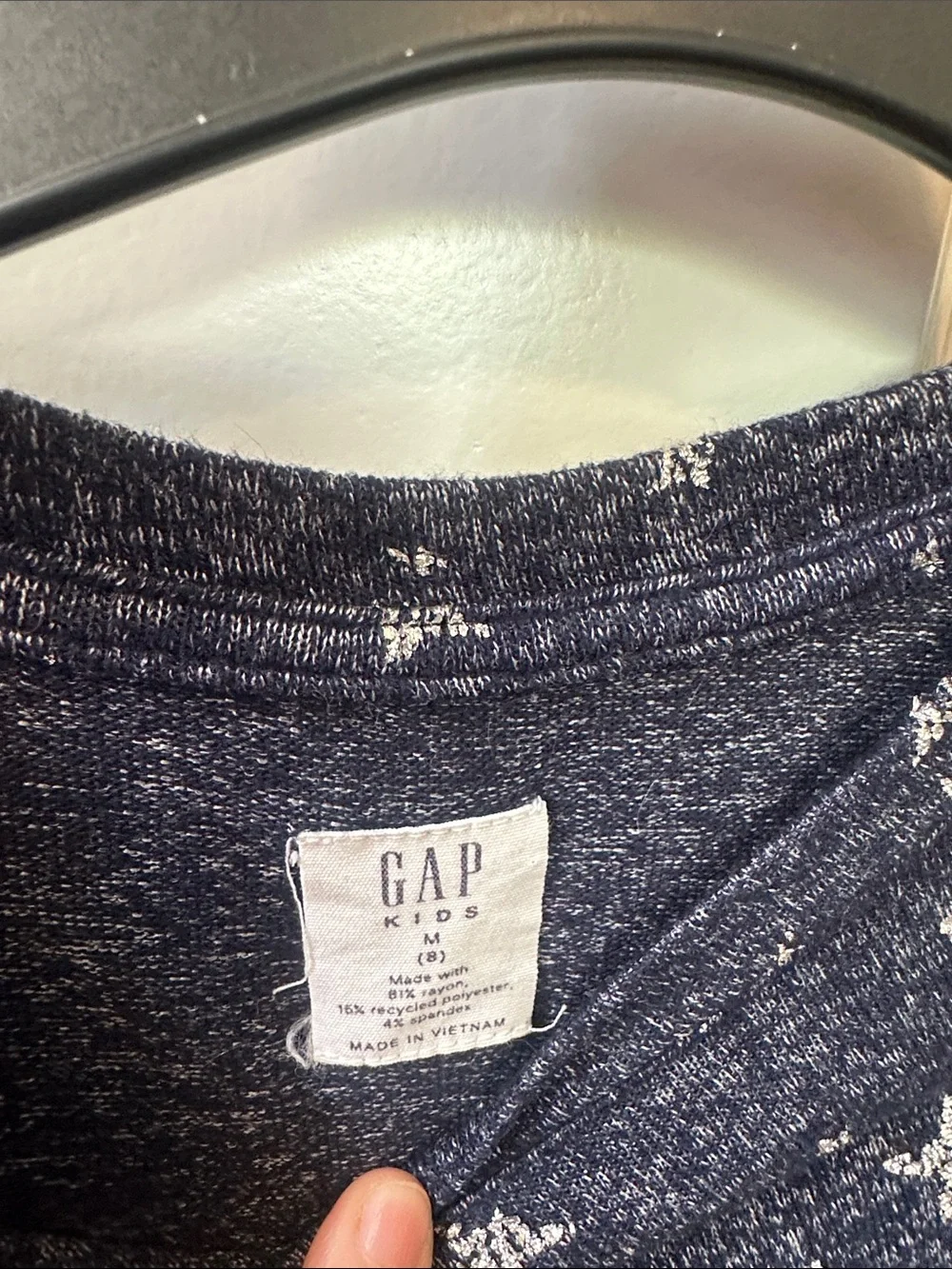 GAP Navy & White Star Knot-Front Long Sleeve Tee